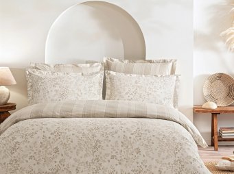 Puffy Tek Ki�ilik Floyd Rnf Bask�l� Nevresim Tak�m� - Bej